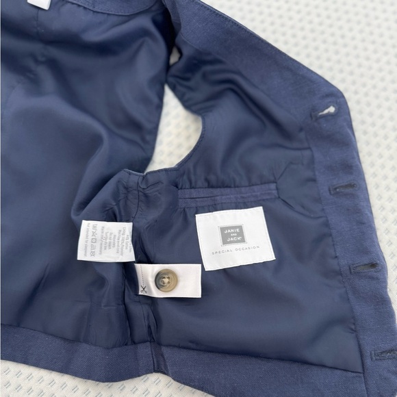 Janie and Jack linen cotton suit vest in navy blue size 4T - Picture 5 of 7